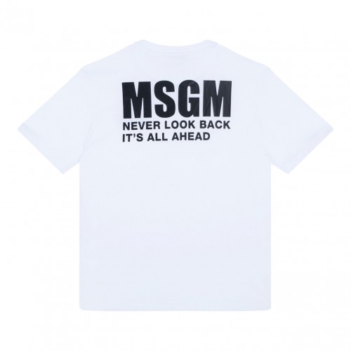White Logo Print T-Shirt