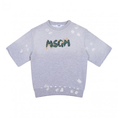 Heather Grey Logo Print T-Shirt