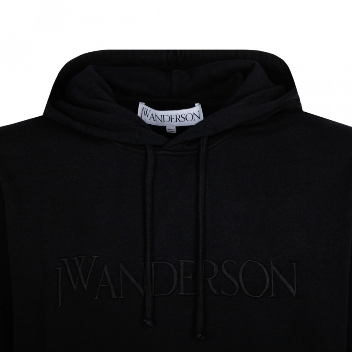 Black Logo Embroidered Hoodie