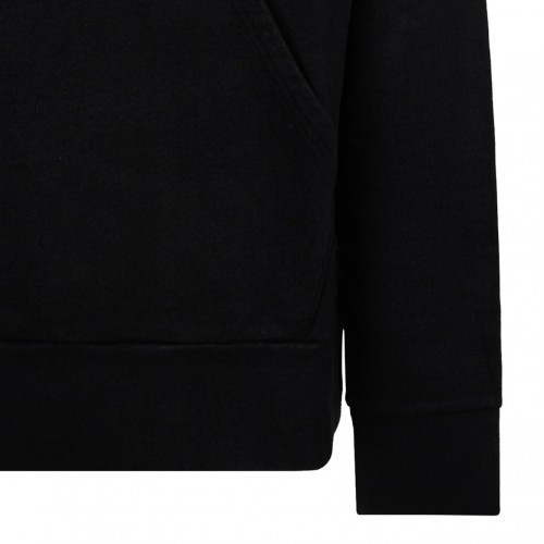 Black Logo Embroidered Hoodie