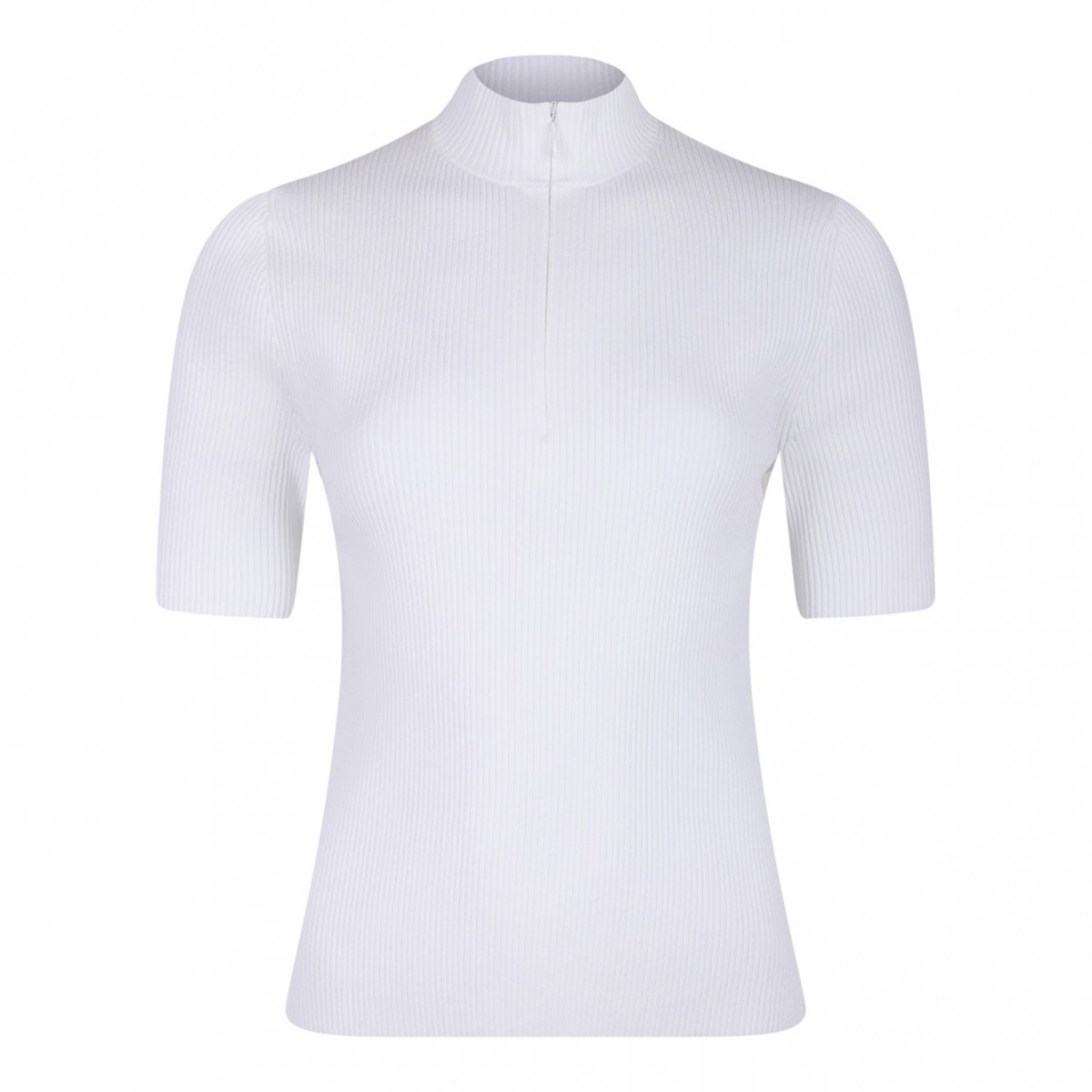 White Ribbed T-Shirt