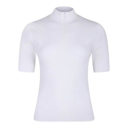 White Ribbed T-Shirt