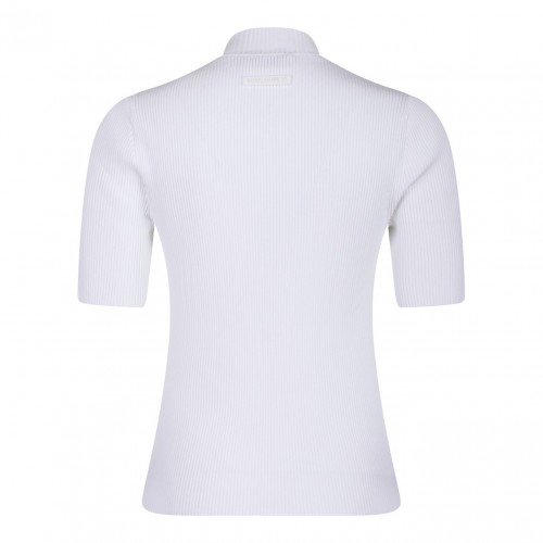 White Ribbed T-Shirt