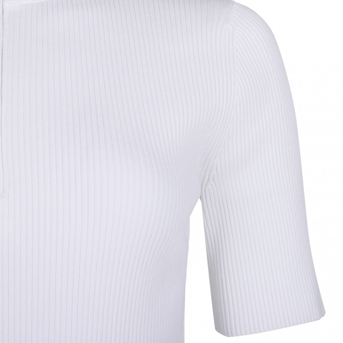 White Ribbed T-Shirt