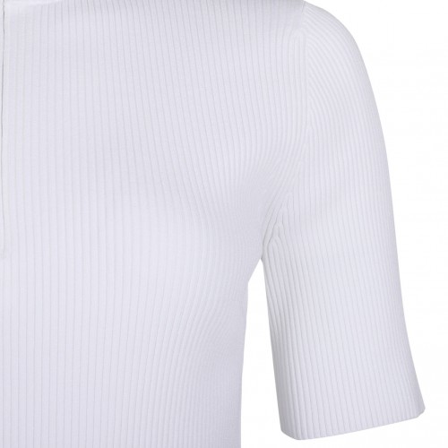 White Ribbed T-Shirt