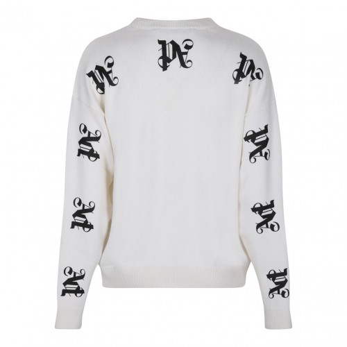 White Monogram Print Jumper 2