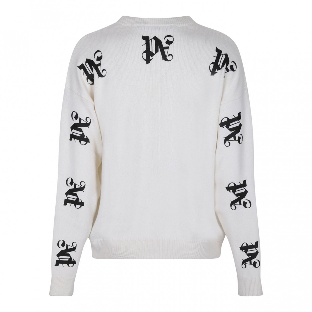 White Monogram Print Jumper