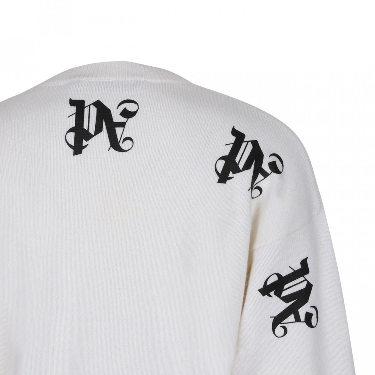 White Monogram Print Jumper