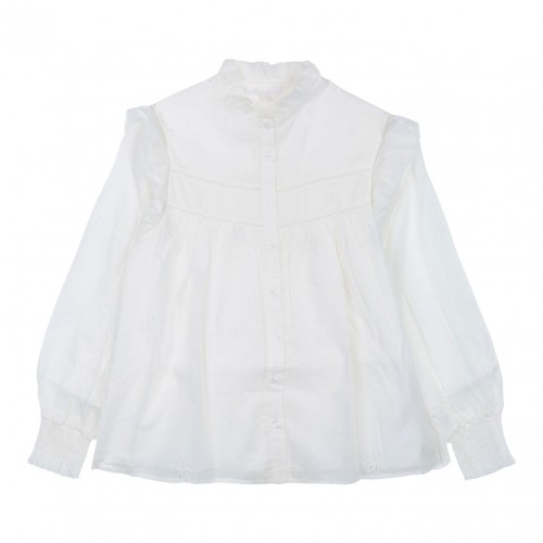 Embroidered Stars Off-White Shirt