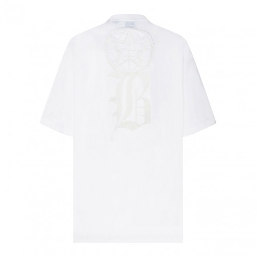White Cotton Logo Detailing T-Shirt