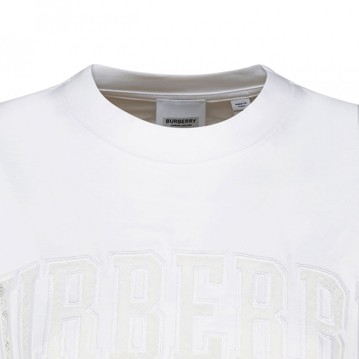White Cotton Logo Detailing T-Shirt