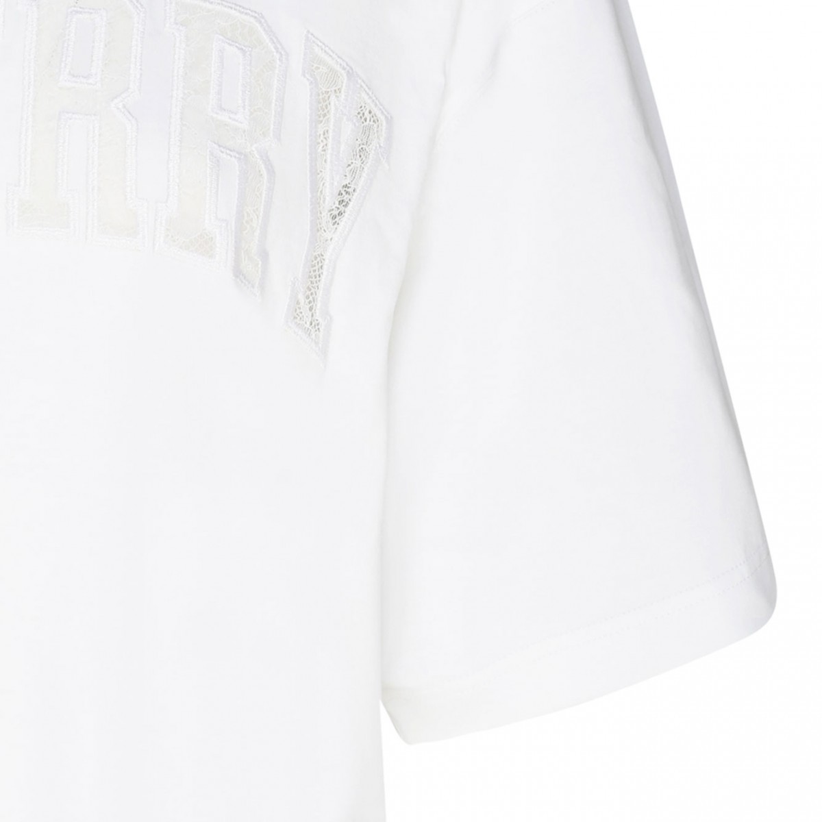 White Cotton Logo Detailing T-Shirt