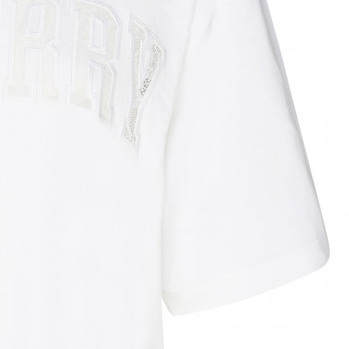 White Cotton Logo Detailing T-Shirt