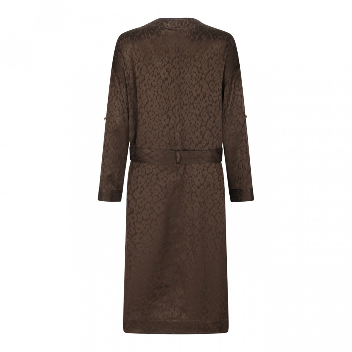 Brown Belted Shirt Dress