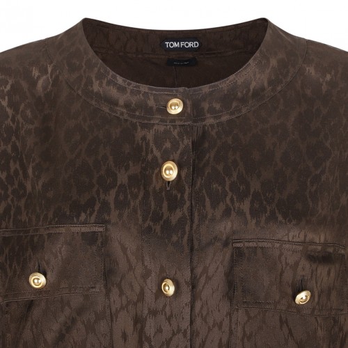 Brown Belted Shirt Dress