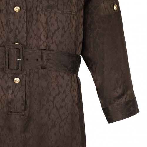 Brown Belted Shirt Dress