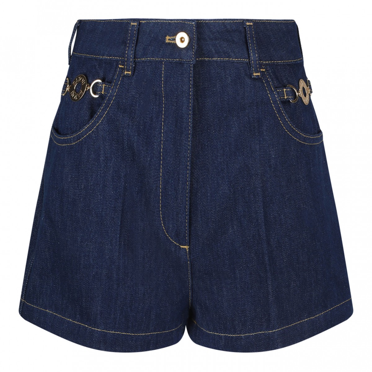 Navy Blue Denim Mini Shorts