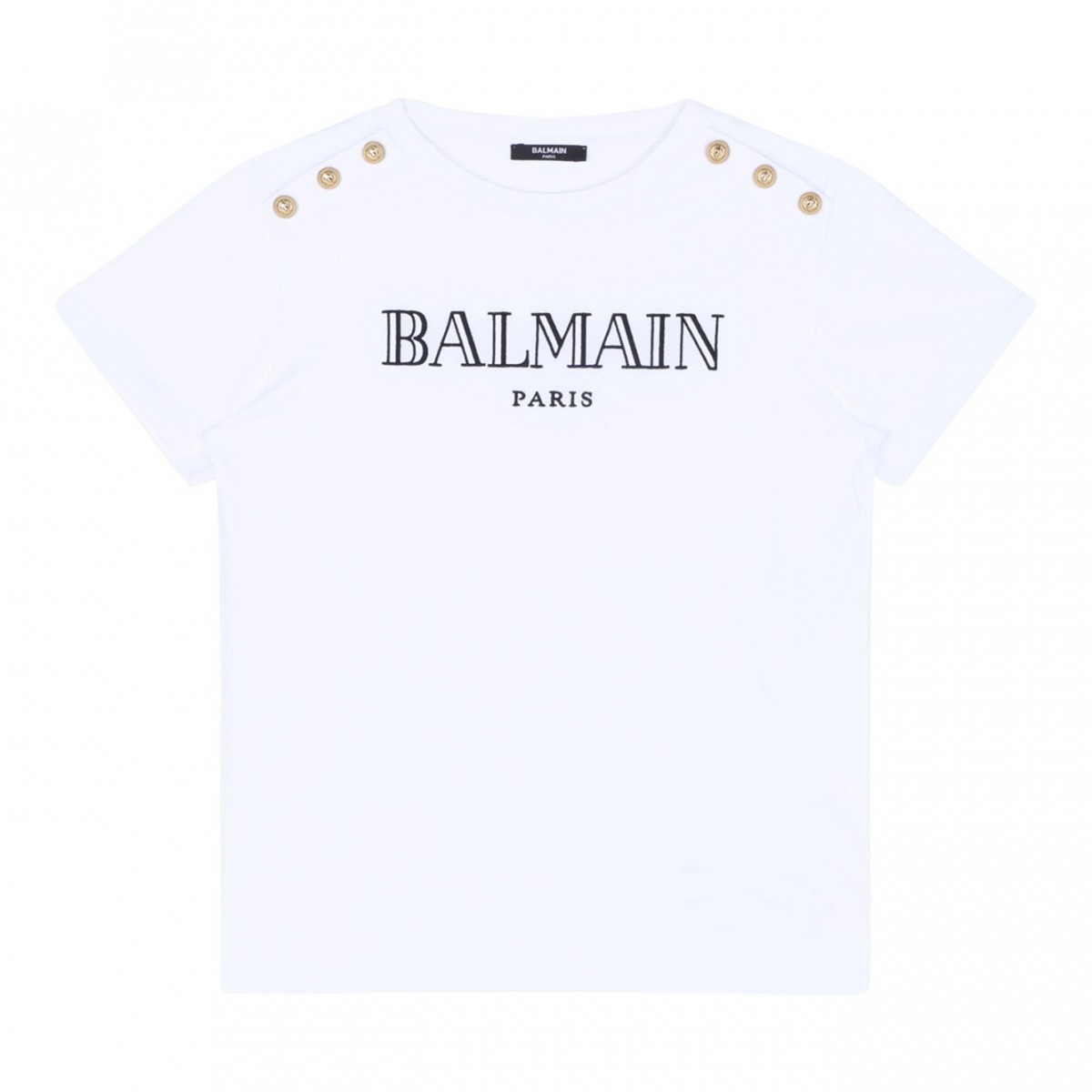 White Logo Embroidered T-Shirt