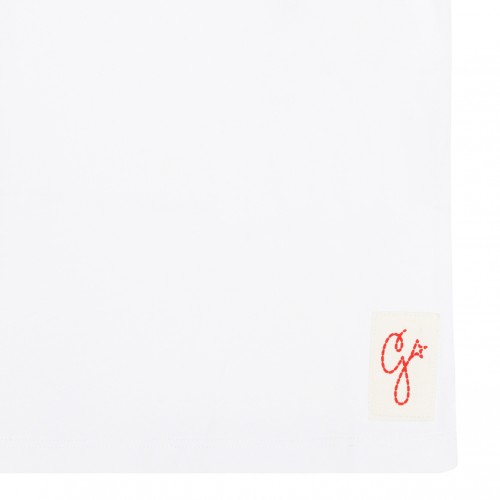 Optic White Cotton Rhinestone Embellished T-Shirt