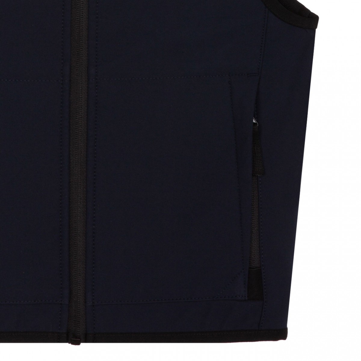 Navy Blue Logo Patch Shell Gilet