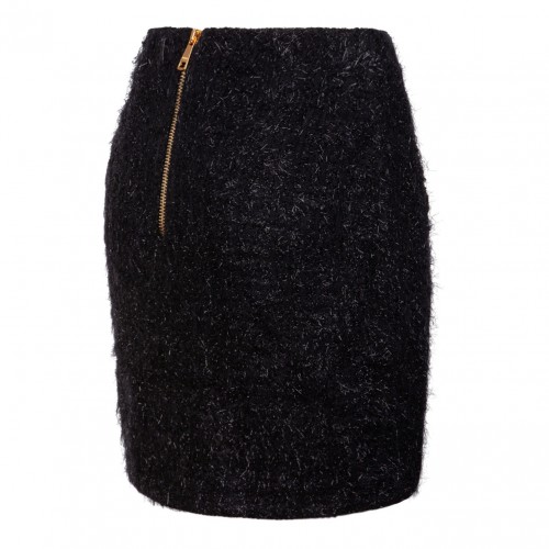 Black Tweed Mini Skirt