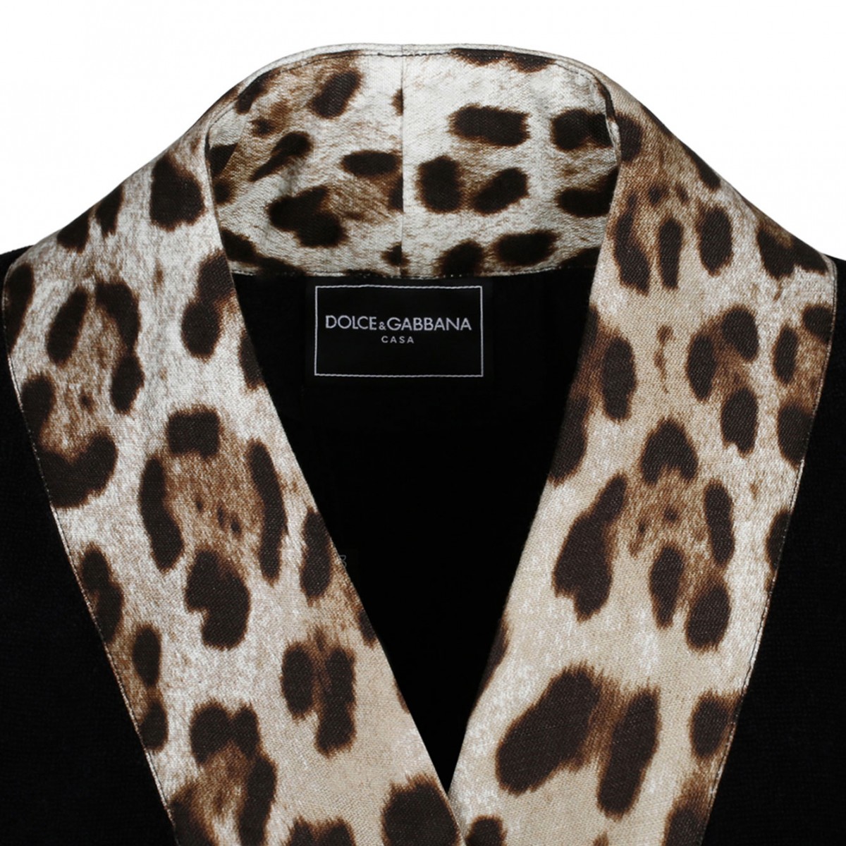 Leopard Print Trim Bathrobe