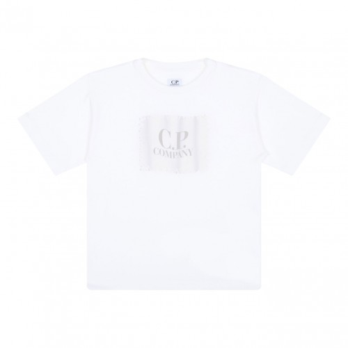 White Logo Print T-Shirt
