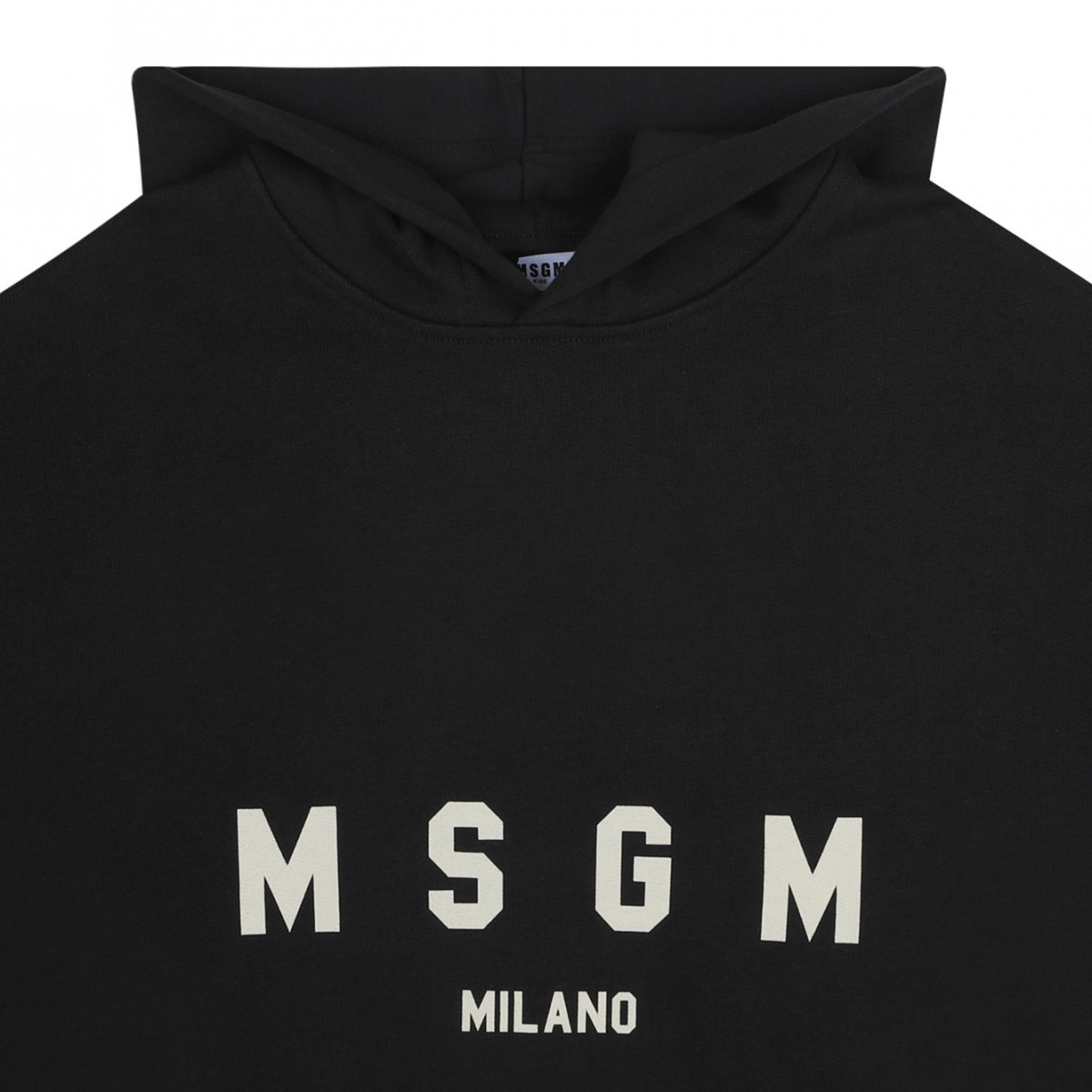 Black Logo Print Hoodie