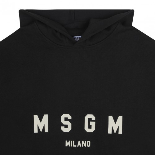 Black Logo Print Hoodie