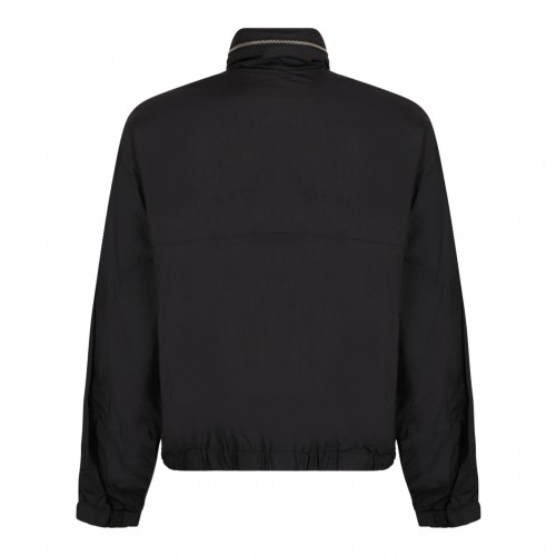 Black Logo Print Windbreaker 2
