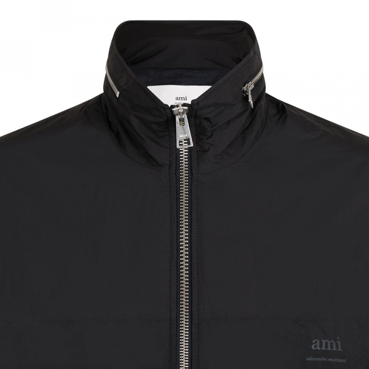 Black Logo Print Windbreaker