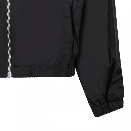 Black Logo Print Windbreaker