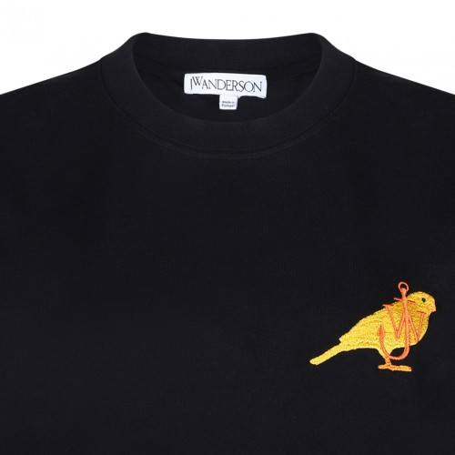 Black Logo Embroidered T-Shirt