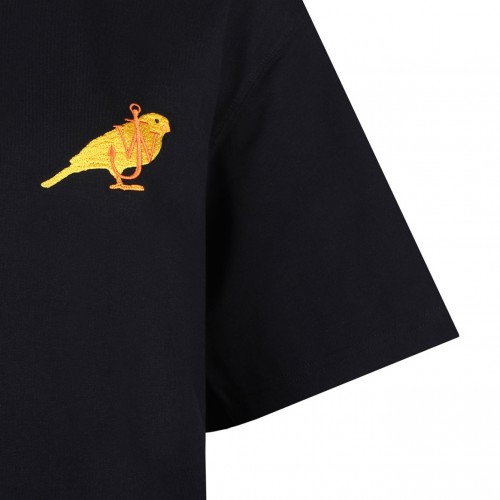 Black Logo Embroidered T-Shirt