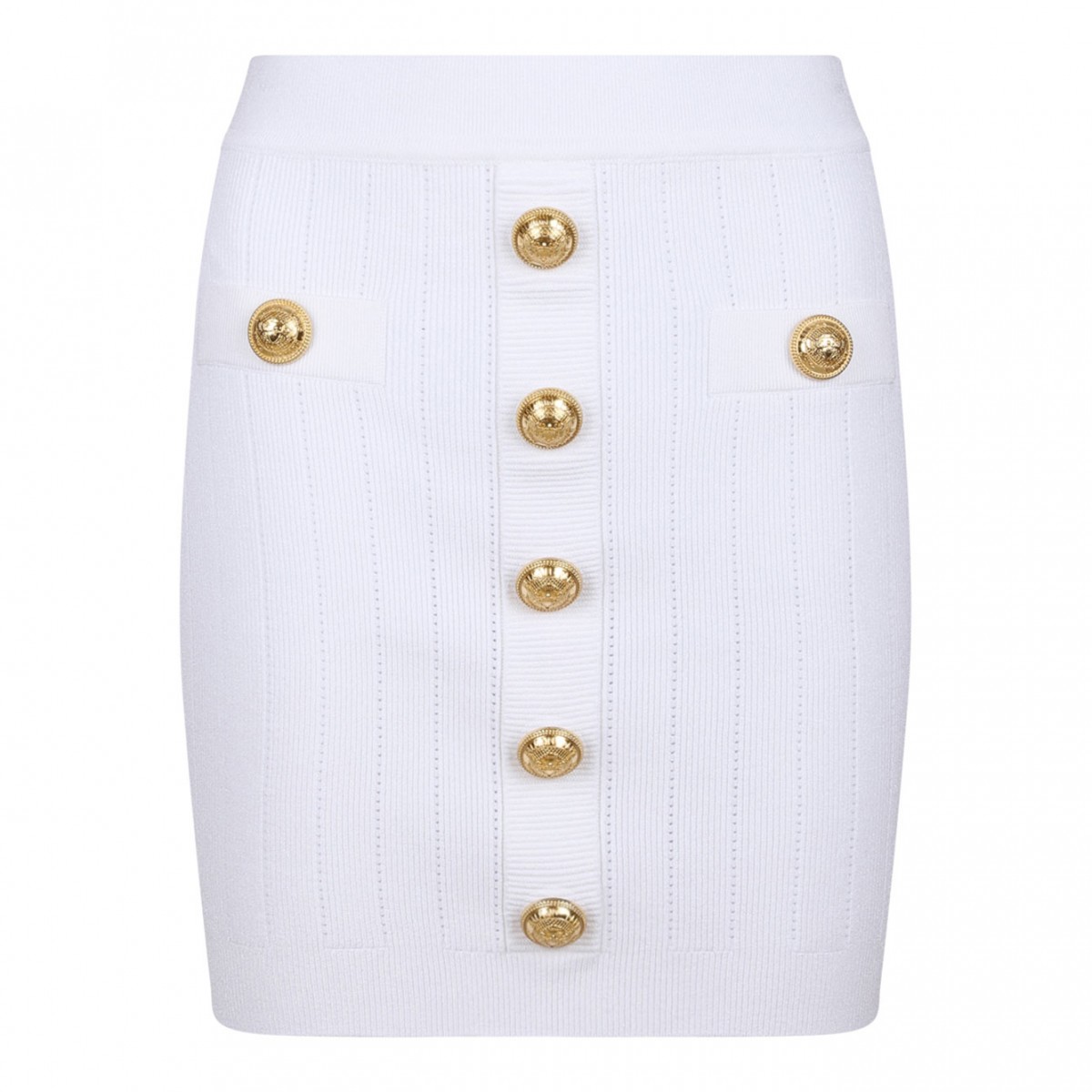 White High Waist Miniskirt