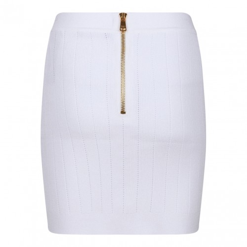 White High Waist Miniskirt