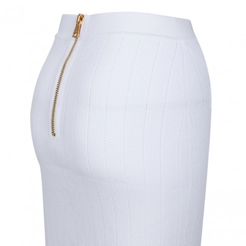 White High Waist Miniskirt