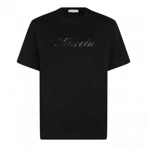 Black Logo Embroidered T-Shirt