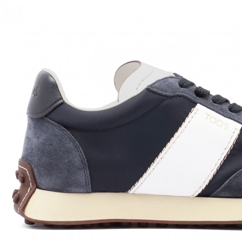 Midnight Blue and White T Vintage Sneakers