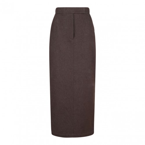 Brown Denim Effect Skirt