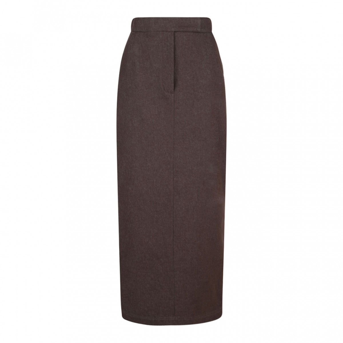 Brown Denim Effect Skirt