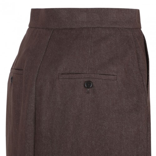 Brown Denim Effect Skirt