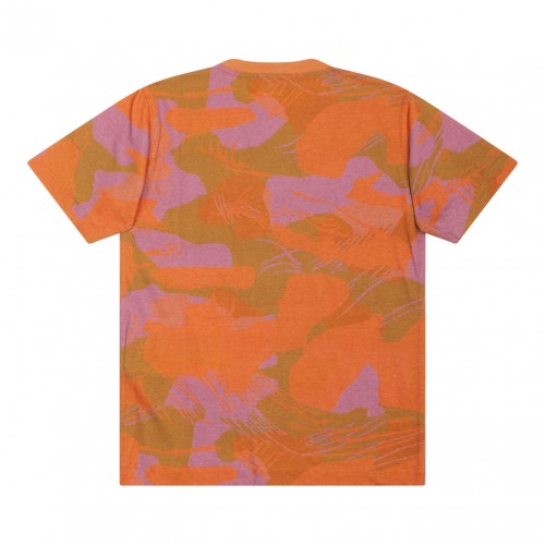 Orange Logo Print Camouflage T-shirt