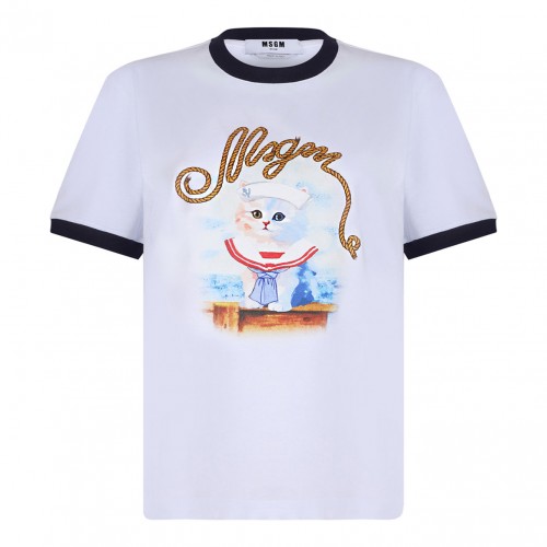 White Graphic Print T-Shirt