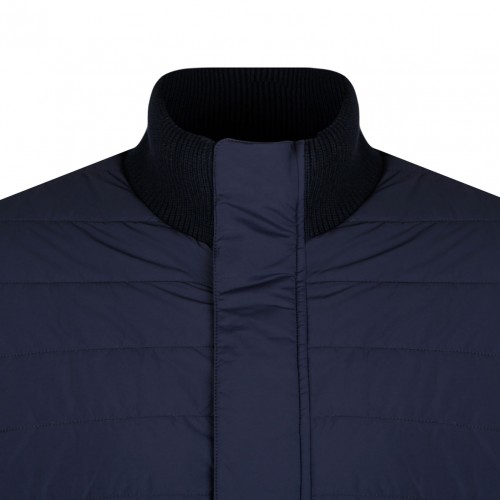 Quilted Inserts Navy Blue Jacket