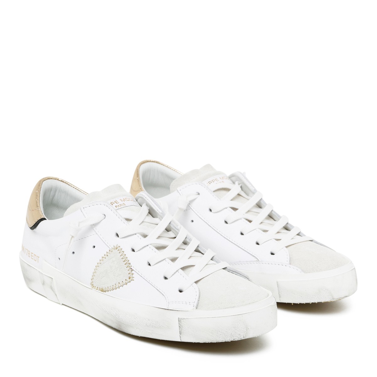 White and Gold Sneakers