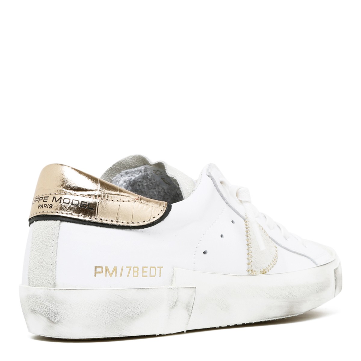 White and Gold Sneakers