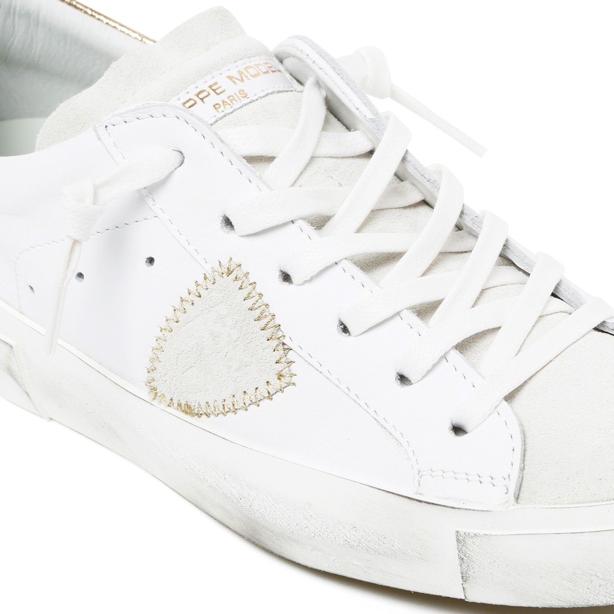 White and Gold Sneakers