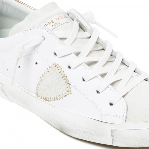 White and Gold Sneakers