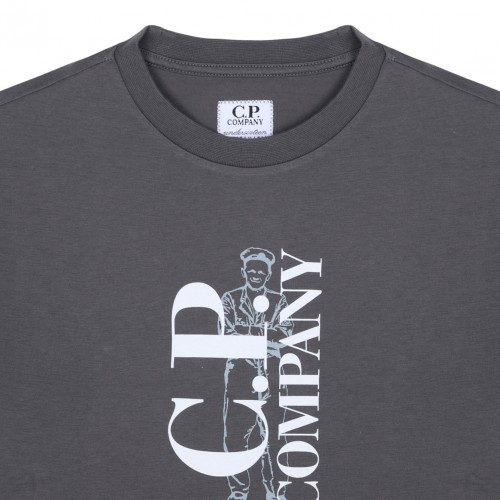 Anthracite Grey Logo Print T-Shirt